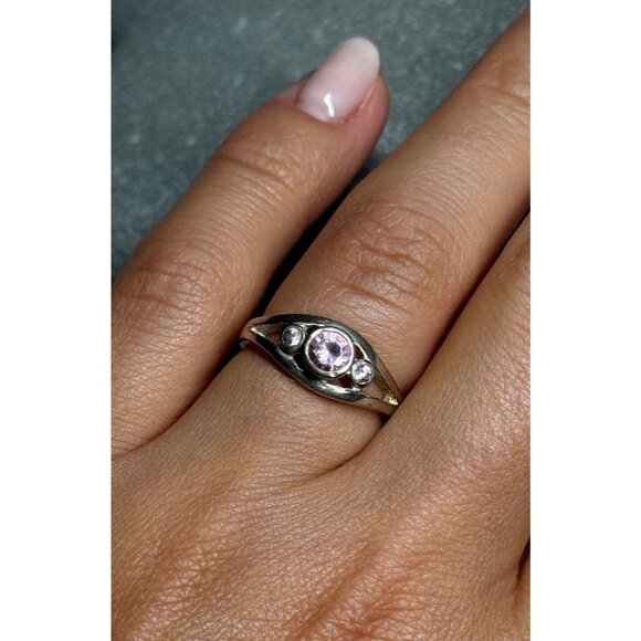 925 STERLING SILVER MORGANITE RING SIZE 6 - Picture 6 of 8